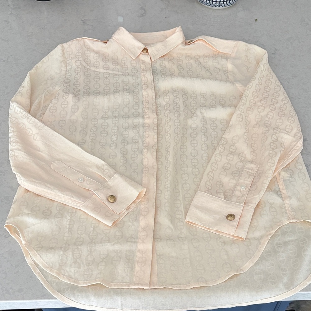 J. Crew Light Cream Casual Button Down Shirt sz m NWT
